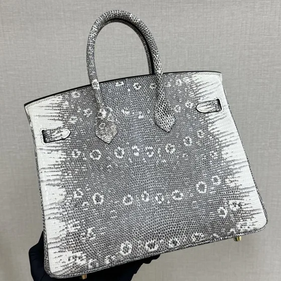 Hermes Birkin Gray Ombre White Top Handle