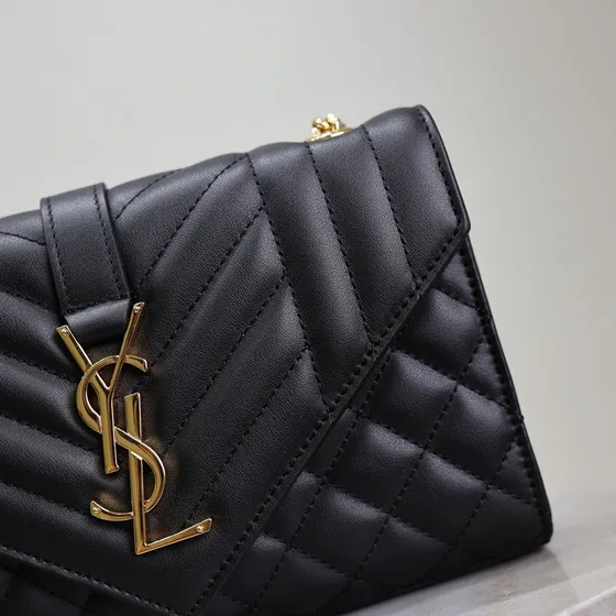 YSL Envelope Chain Bag Zwart Crossbody