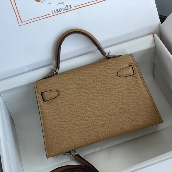 Hermes Mini Kelly Beige Top Handle