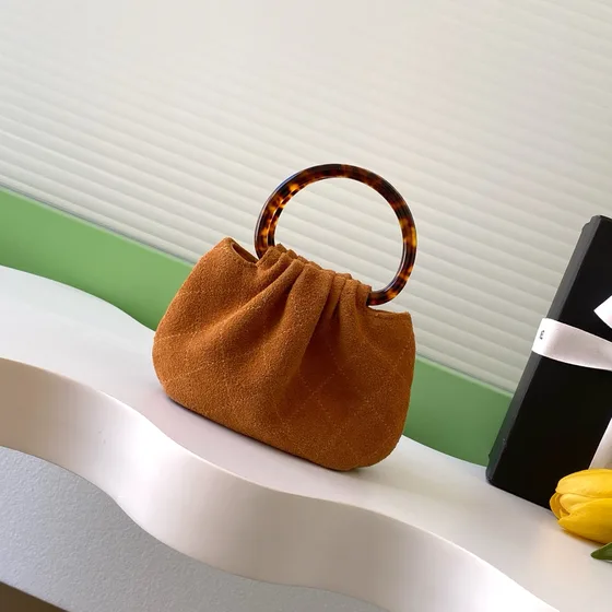 Chanel Ring Handle Pochette Marron Anse supérieure