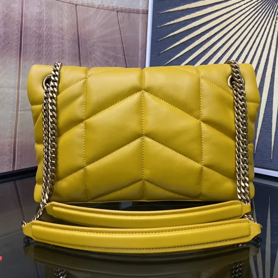 YSL Loulou Puffer Gul Skuldertaske