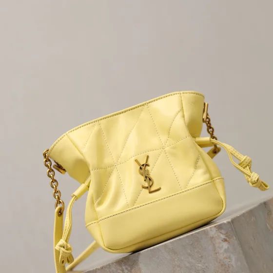 YSL Le Maillon Mini Bucket Bag Yellow Crossbody