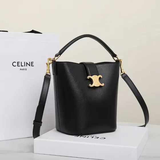 Celine Triomphe Sac seau Noir Sac épaule
