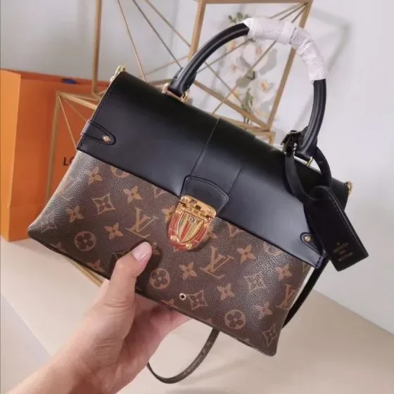 Louis Vuitton One Handle Brown Black Top Handle