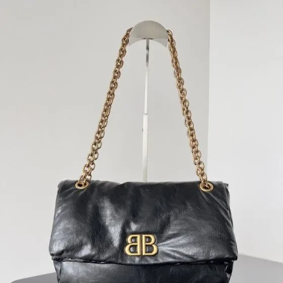 Balenciaga Monaco Medium Chain Bag Black Shoulder Bag