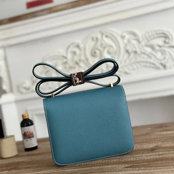 Hermes Constance Azul Jean Crossbody