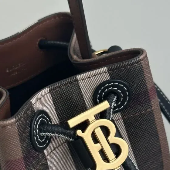 Burberry Check Bucket Bag Brown Check Bucket Bag