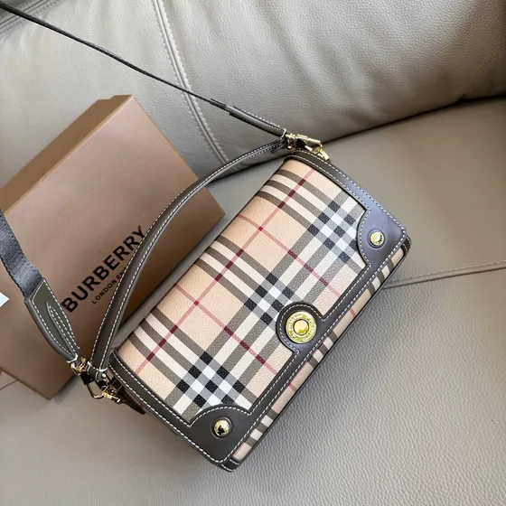 Burberry Vintage Check Note Bolsa transversal Bege/Marrom Crossbody