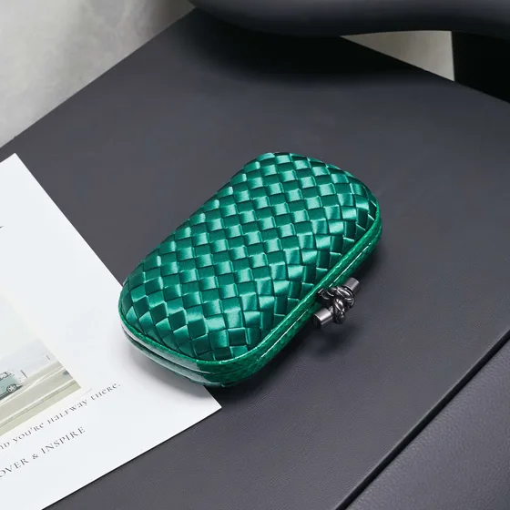 Bottega Veneta Knot Clutch Emerald Green Clutch