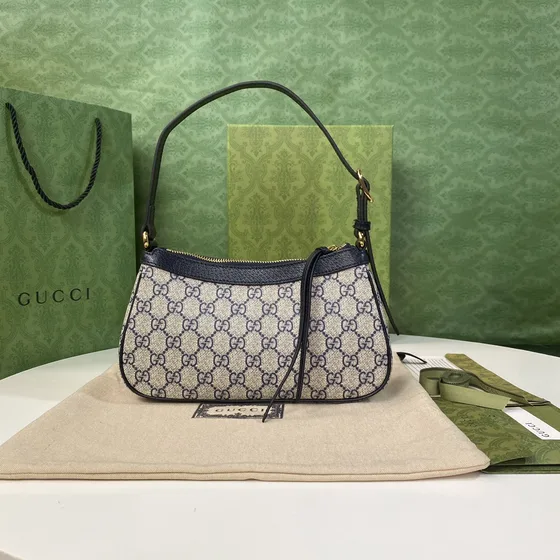 Gucci Ophidia Small Bolso de mano With Shoulder Strap Beige And Azul marino Azul Bolso bandolera