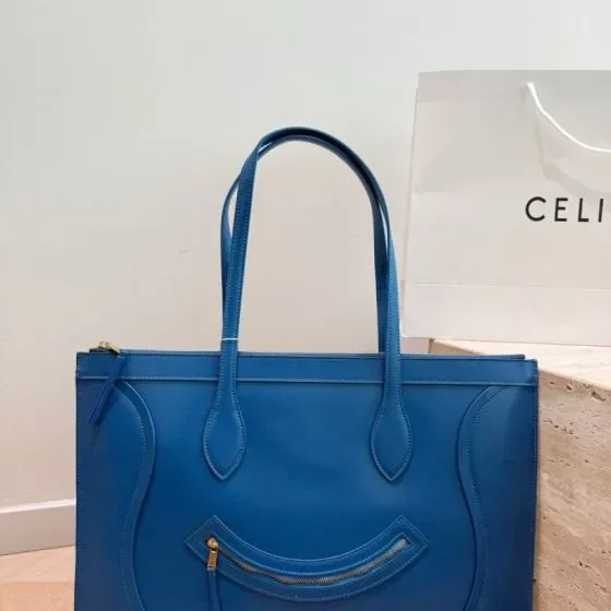 Celine Luggage Tote Blue Tote Bag