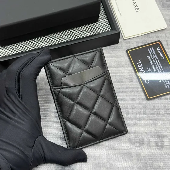 Chanel Quilted Cc Card Holder Zwart Card Holder