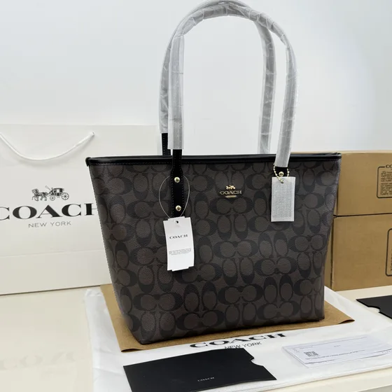 Coach Signature Bolsa tote Khaki/Marrom Bolsa tote