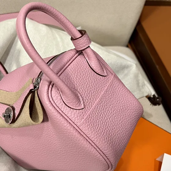 Hermes Lindy Mini Merah jambu Shoulder Bag