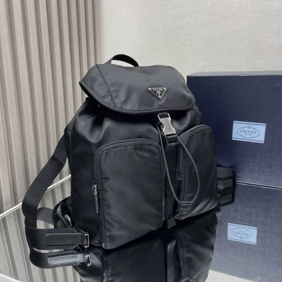 Prada 1BZ070 Black nylon 30x32x16cm everyday