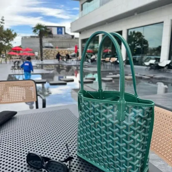 Goyard Anjou Mini Green Tote Bag