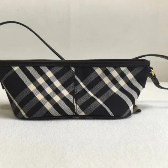 Burberry Check Crossbody Pouch Black Beige Check Crossbody