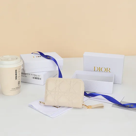 Dior Dior Caro Compact Zipped Coin Purse Be Coin Purse