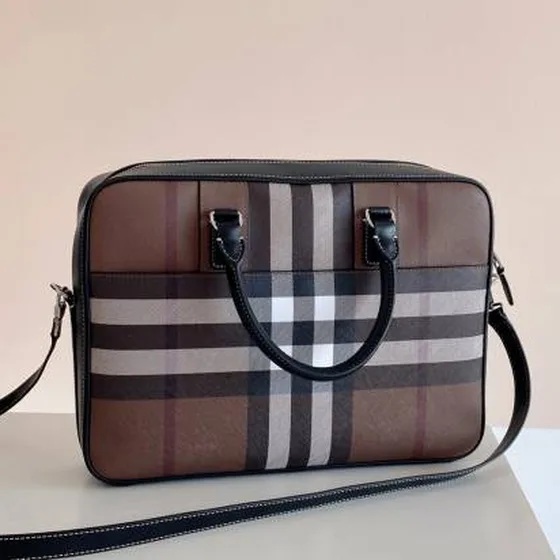 Burberry briefcase Coklat Check large business