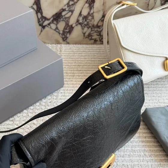 Balenciaga Soft Flap Messenger Black Crossbody