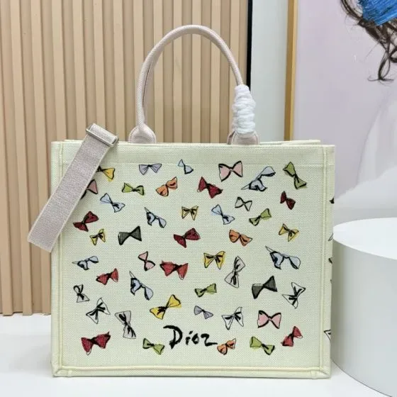 Dior Book Tote Ivory Multicolor Tote Bag