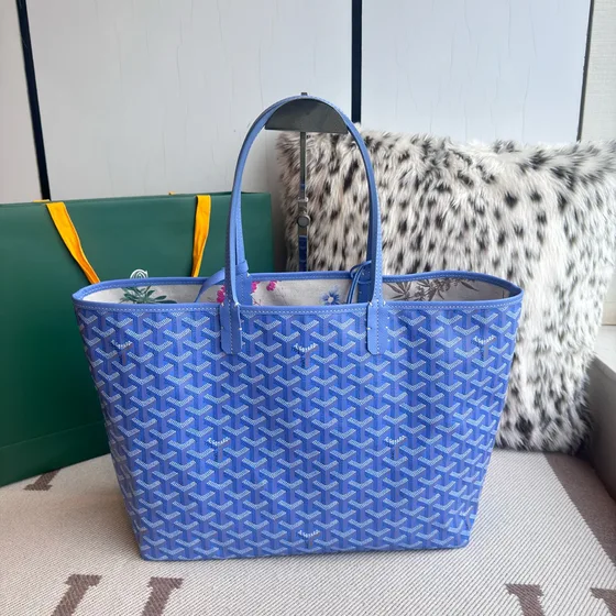 Goyard Saint Louis Blue Tote Bag