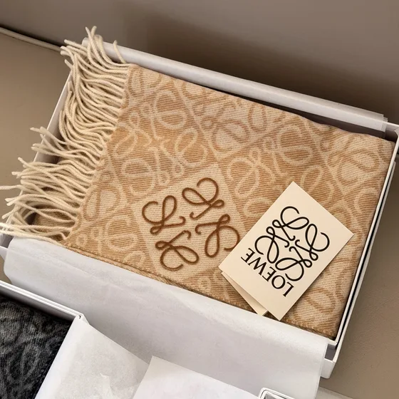 Loewe Anagram Scarf Beige