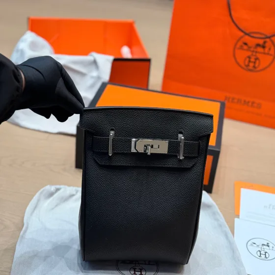Hermes Kelly A Dos Đen Backpack