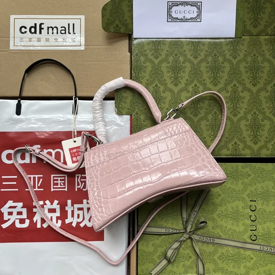 Balenciaga Hourglass Top Handle Bag Pink Top Handle