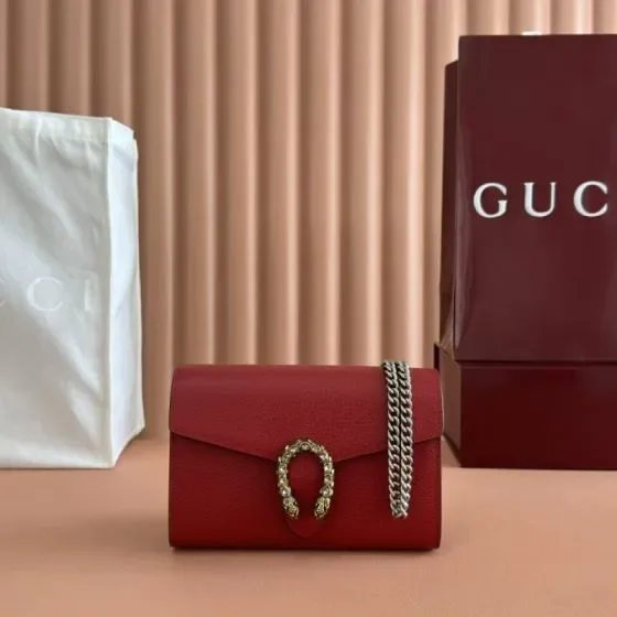 Gucci Dionysus Chain Wallet Red Woc