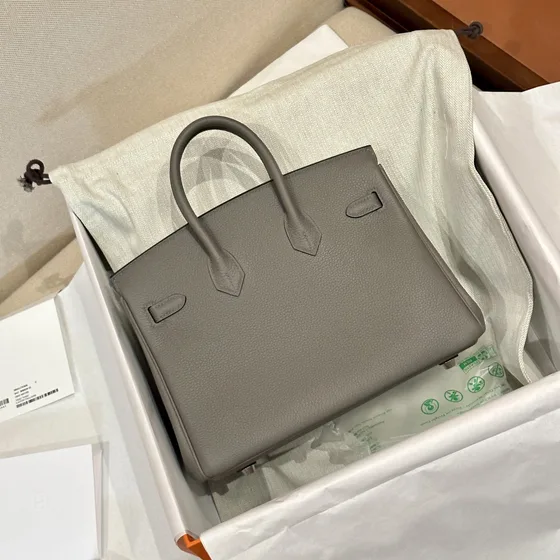 Hermes Birkin 25 Etoupe Gris 25cm Asa superior