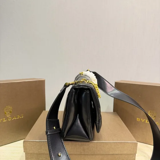 Bvlgari Serpenti Cabochon Shoulder Bag Black Shoulder Bag