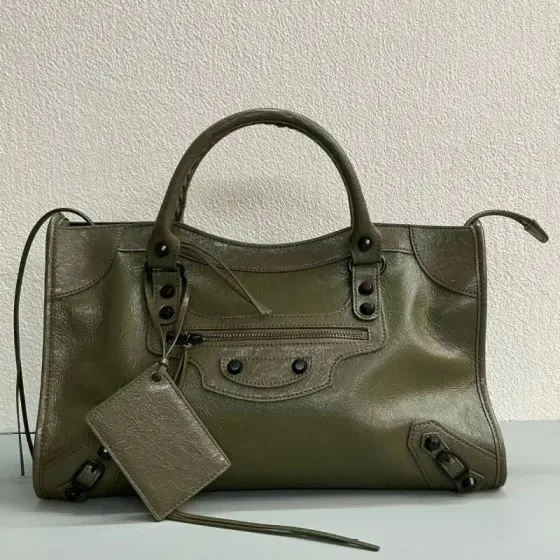 Balenciaga Classic City Bag Olive Green Top Handle
