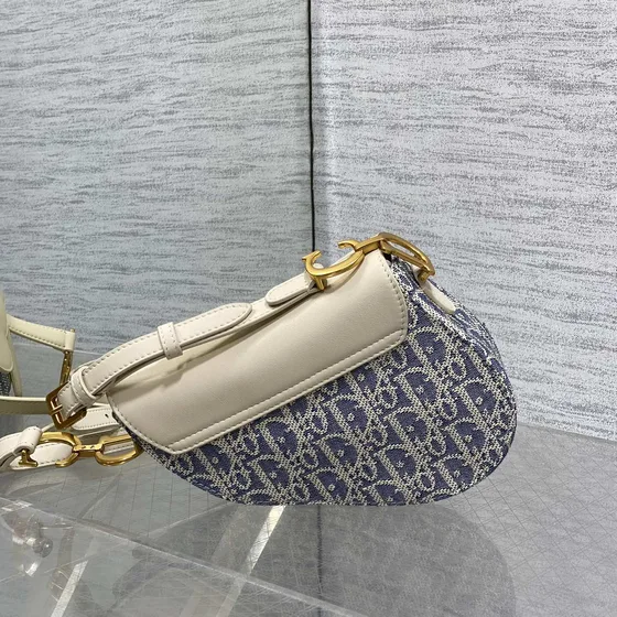 Dior Saddle Bag Белый And Синий Сумка на плечо