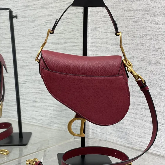 Dior Saddle Bag Burgund Skuldertaske