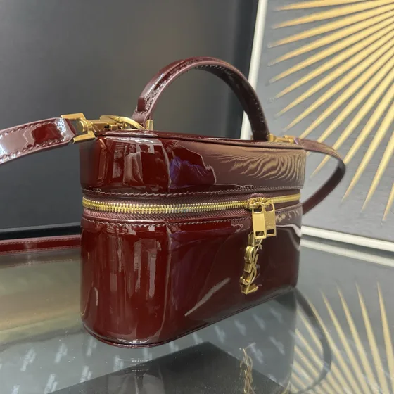 YSL Gaby Vanity Bag Бордовый Верхняя ручка