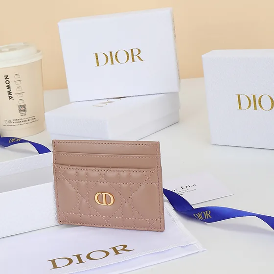 Dior Dior Caro Freesia Card Holder Nude Bege Card Holder