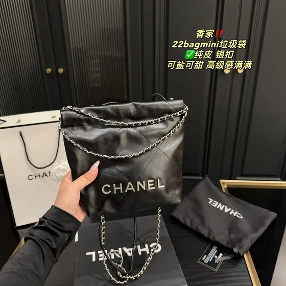 Hermes Chanel 22 Mini Bag Zwart Hobo