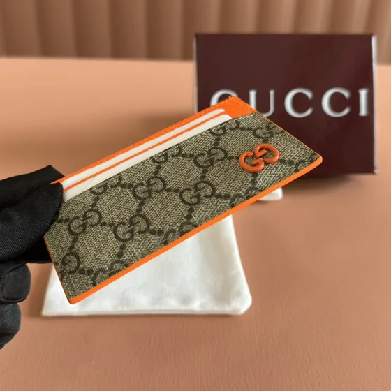 Gucci Gg Card Holder Beige/Orange Card Holder
