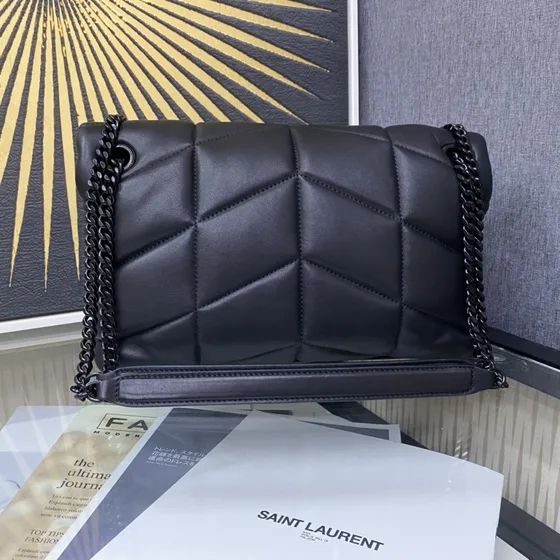 YSL Loulou Puffer Svart Axelväska