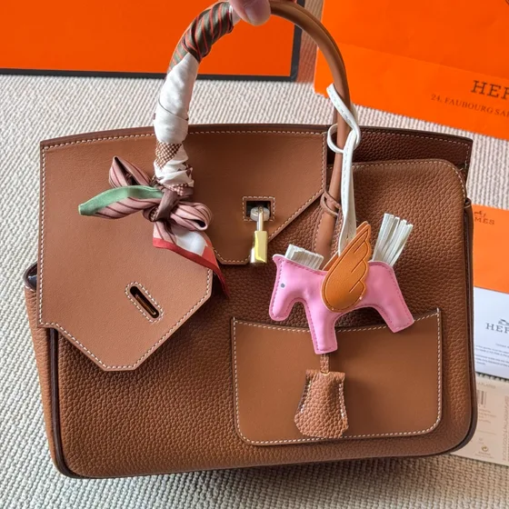 Hermes Birkin Brun Tophåndtag