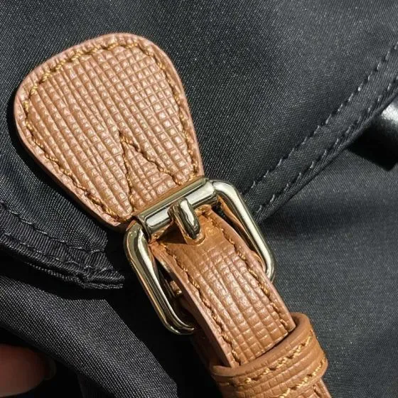 Burberry Le Pliage Black Tan Backpack
