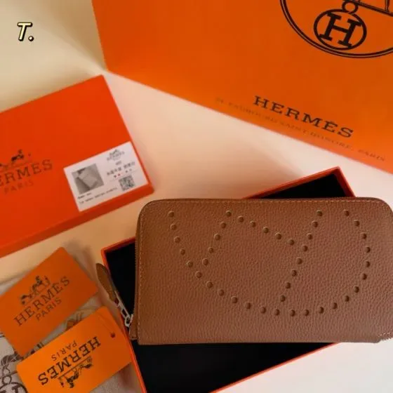 Hermes Silk In Long Wallet Brown Wallet