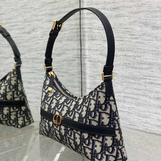 Dior 30 Montaigne C'Est Hobo Bag Mavi Oblique/Lacivert Mavi Hobo