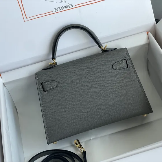 Hermes Kelly Mini Ii Gray Top Handle
