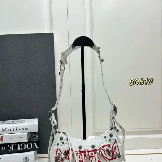 Balenciaga Le Cagole Shoulder Bag Graffiti White Shoulder Bag