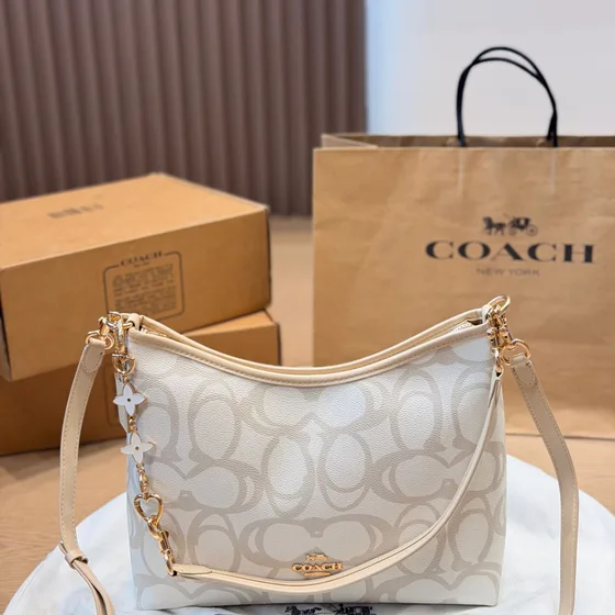 Coach Signature Chambray Zip Top Crossbody أزرق Crossbody