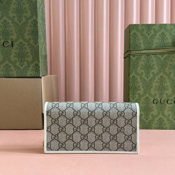 Gucci Horsebit 1955 Chain Wallet สีครีม/สีขาว Woc