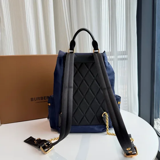 Burberry Military Rucksack Nylon Backpack Navy Blue Backpack