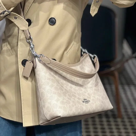 Coach Signature Hobo Bag Light Khaki Hobo